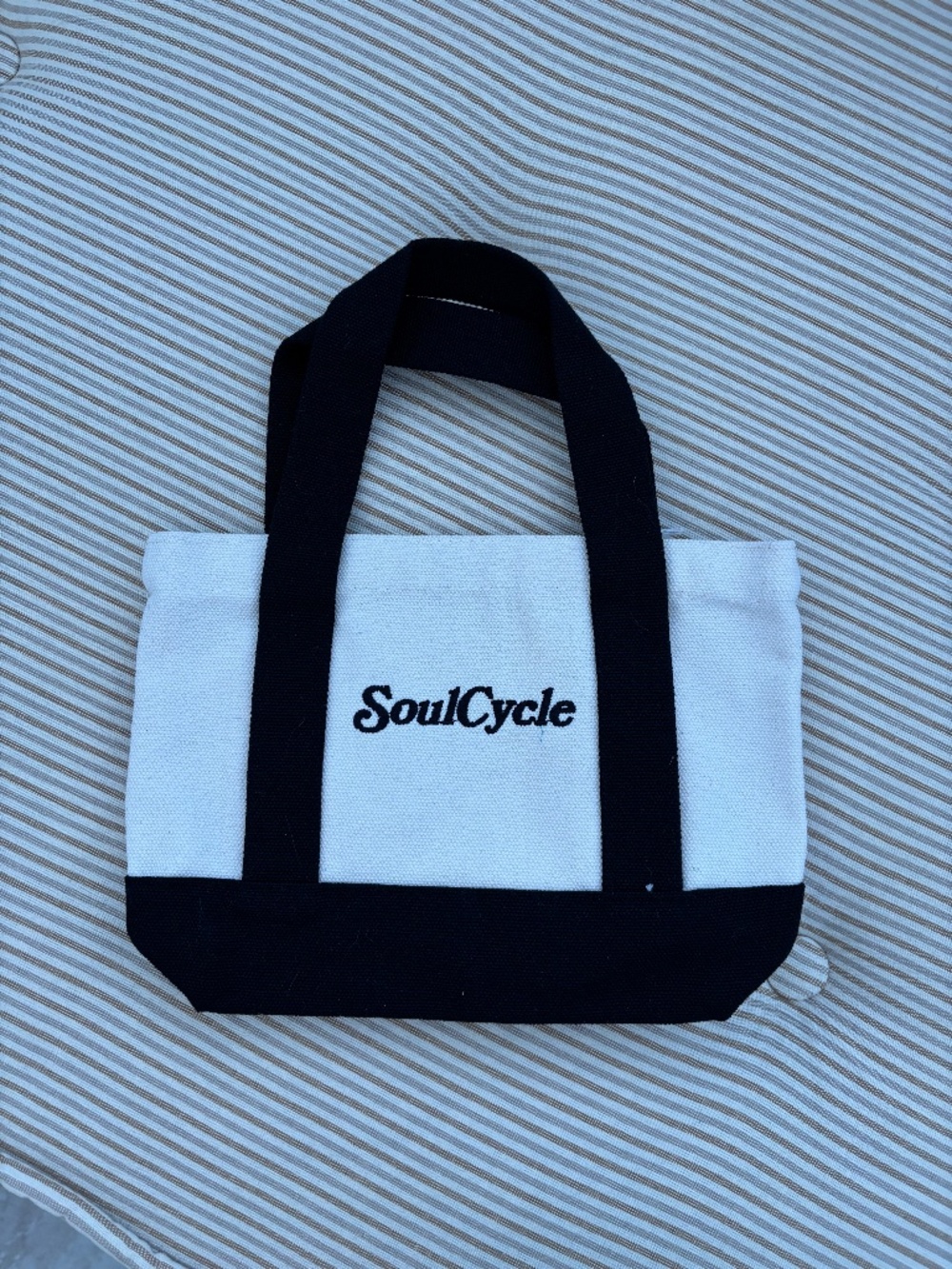 SoulCycle Mini Black/White Canvas Tote Bag
